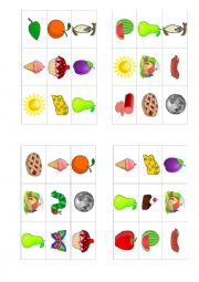 English Worksheet: The very hungry caterpillar - BINGO CARDS - part 2