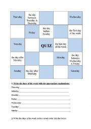 English Worksheet: Vocabulary Quiz