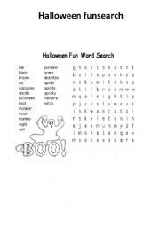 English Worksheet: Halloween word search