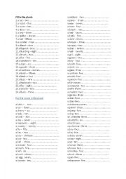 English Worksheet: Plurals