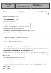 English Worksheet: Mid-term English Test N 01 3rd year Arts students