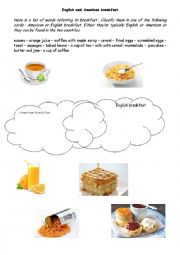 English Worksheet: English & American breakfast