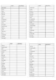 English Worksheet: words drilling