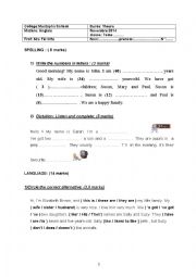 English Worksheet: 7th form mid term test 1