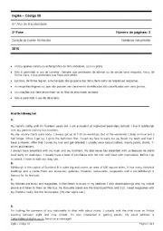 English Worksheet: Evaluation test, 6th form