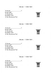 English Worksheet: Can you? Skit pair performance worksheet