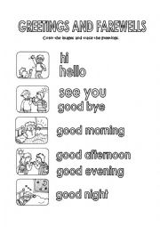 English Worksheet: GREETINGSAND FAREWELLS