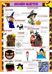 English Worksheet: Halloween adjectives