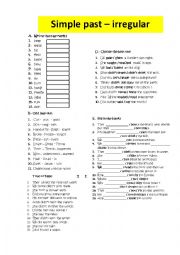 English Worksheet: SIMPLE PAST IRREGULAR PRACTICE