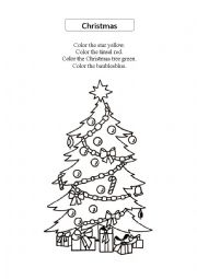 English Worksheet: Christmas Tree
