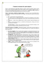 English Worksheet: Physiotherapy for sports injuries