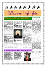 English Worksheet: Halloween Highlights