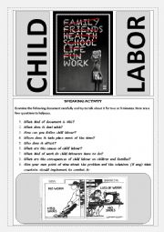 English Worksheet: Child Labour classroom activity