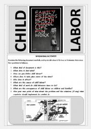 Child Labour classroom activity