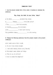 English intermediate test