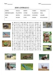 English Worksheet: ZOO ANIMALS 2