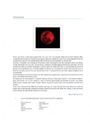 English Worksheet: The Red Moon (Story by Pablo Sacristan)