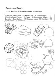 English Worksheet: Sweets for Halloween 