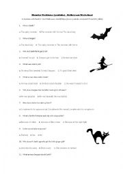 Monster Problems (youtube) - Halloween worksheet