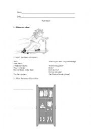 English Worksheet: CLOTHES TEST