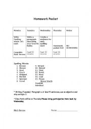 Homework packet- editable