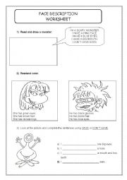 English Worksheet: Physical Description