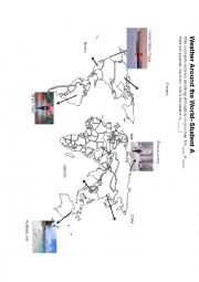 English Worksheet: World Weather, Information Gap