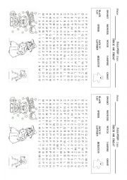 English Worksheet: Halloween Word Search