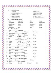 English Worksheet: exercises on vocabulary