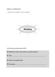 English Worksheet: Wedding 