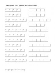 Irregular participle anagrams