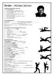 English Worksheet: Halloween Videoclip Michael Jackson- Thriller --> KEY INCLUDED!