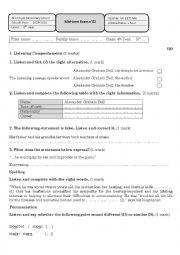 English Worksheet: mid-term test february 2007 4th  Year Tech