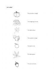 English Worksheet: Autumn - lets colour!