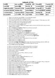 Conversation Animals Handout plus chinese vocabs v2