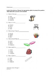 English Worksheet: Classroom Objects What is the?