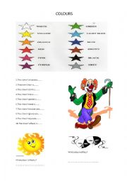 English Worksheet: colours