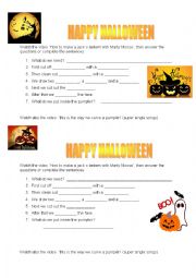 English Worksheet: Make a Jack oLantern