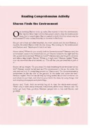 English Worksheet: Story the Environment