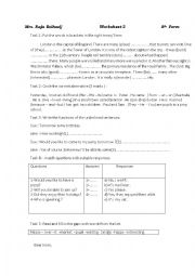 English Worksheet: remedial work 8th form