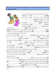 English Worksheet: Present, past & future tenses