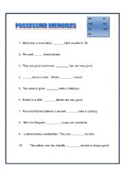 English Worksheet: Possessive Adjective