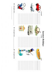 English Worksheet: Summer holidays