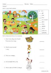 English Worksheet: basic English revision - editable