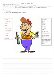 English Worksheet: Stereotypes