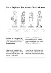 English Worksheet: Describing people