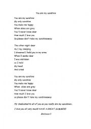 you are my sunshine lyrics