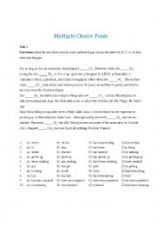 English Worksheet: Multiple Choice Tests