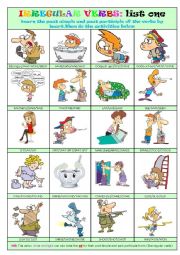 English Worksheet: Irregular Verbs List 1