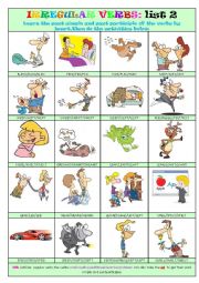 English Worksheet: Irregular Verbs List 2